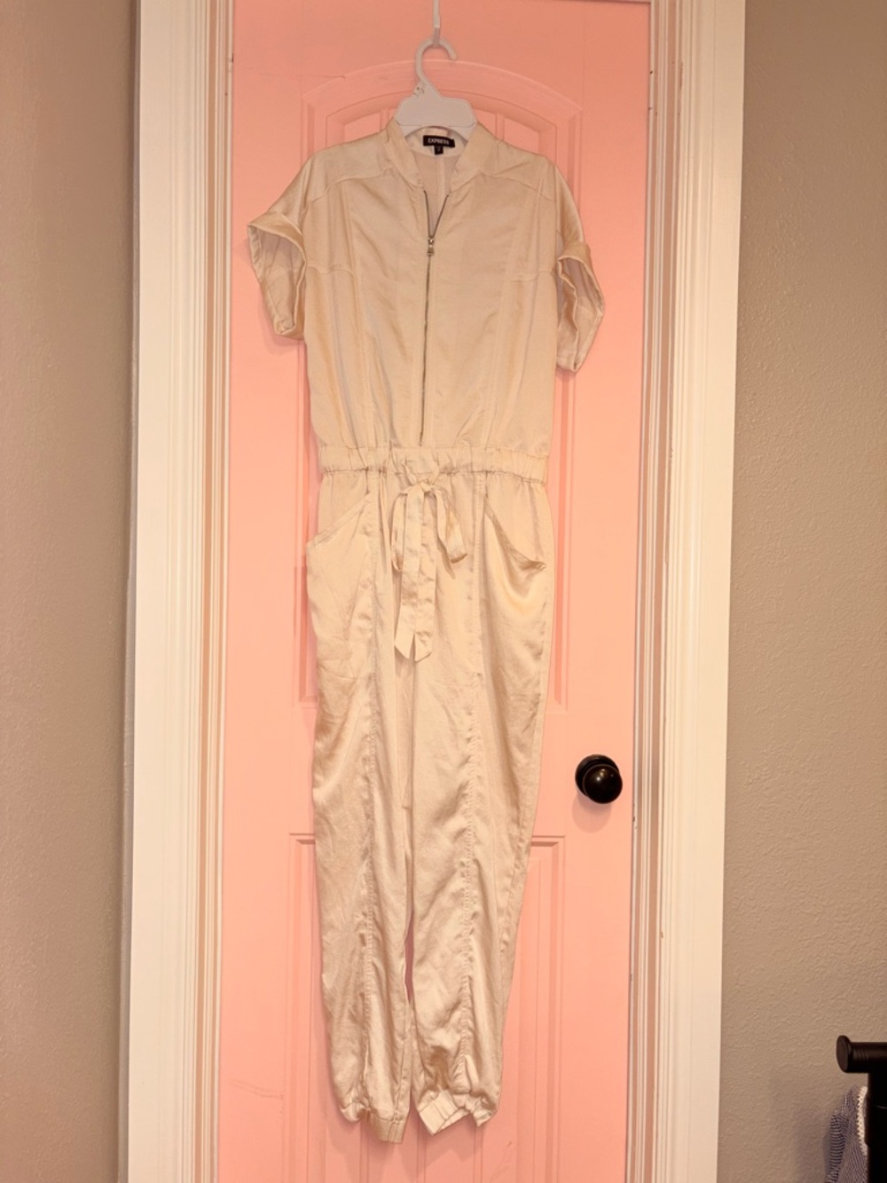 Express Cream Jumpsuit